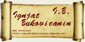 Ignjat Bukovičanin vizit kartica